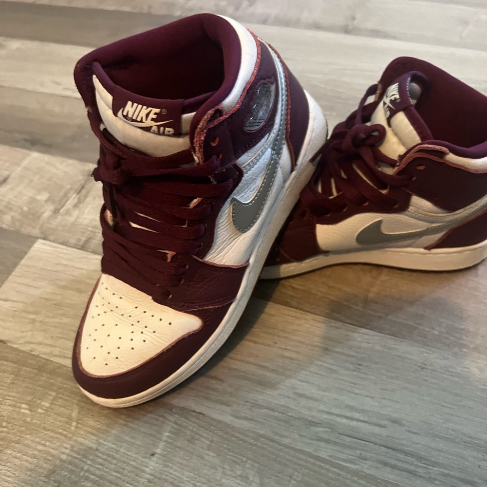 Nike Burgundy and White Boys' Sneakers